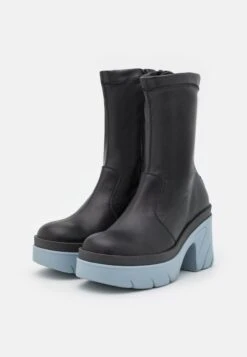 Steve Madden Georginia - Enkellaarsjes Met Plateauzool - Black/Light Blue -Steve Madden 2de5cfeac19c47c8b27737ce37bf787b