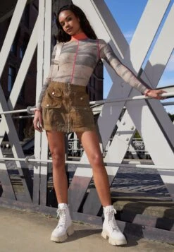 Steve Madden Tanker - Enkellaarsjes Met Plateauzool - Beige