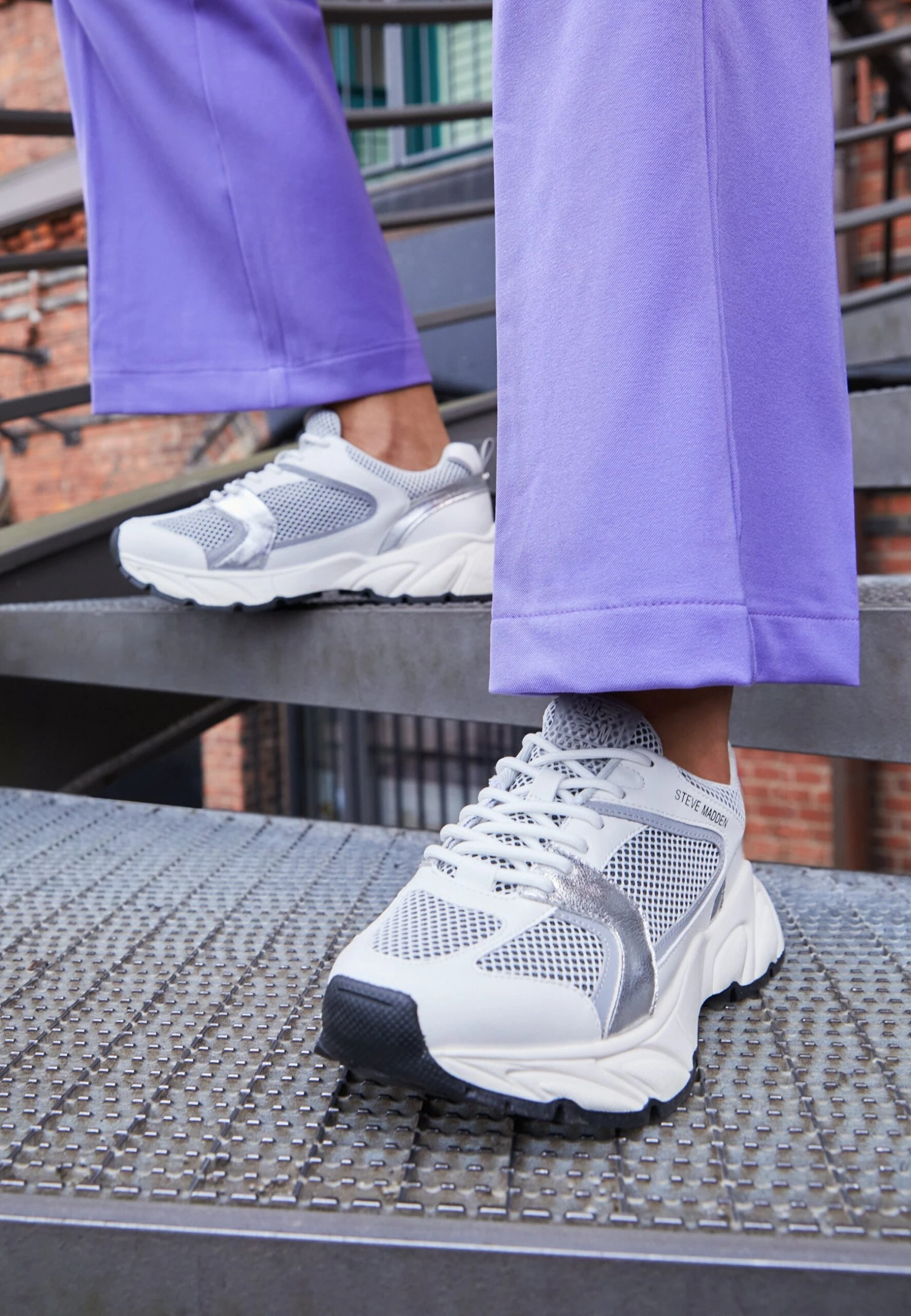 Steve Madden Standout - Sneakers Laag - White/Silver 2 Steve Madden Standout - Sneakers Laag - White/Silver - Afbeelding 2