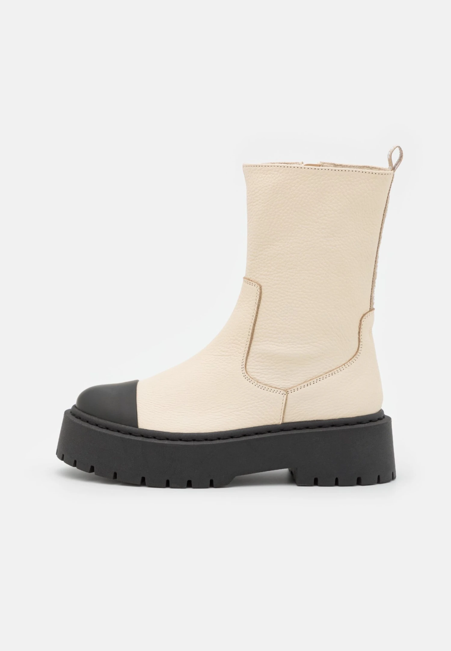 Steve Madden Genna - Enkellaarsjes Met Plateauzool - Bone/Black 2 Steve Madden Genna - Enkellaarsjes Met Plateauzool - Bone/Black - Afbeelding 2