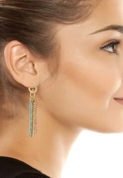 Steve Madden Rhinestone Fringe Huggies - Oorbellen - Open Miscellaneous