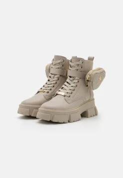 Steve Madden Tanker - Enkellaarsjes Met Plateauzool - Offwhite -Steve Madden c5c28746e8064b1cad420aefbfe2cd48