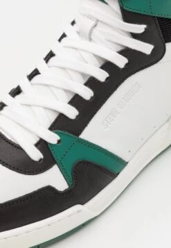 Steve Madden Kobe - Sneakers Hoog - White/Black/Emerald -Steve Madden dabd98adda8f493d951c4854194f4090