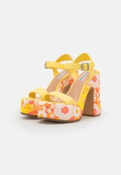 Steve Madden Sixties - Sandalen Met Hoge Hak - Yellow Floral -Steve Madden e632958679aa42cfb3b1cdbd56877e85